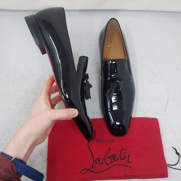 Christian Louboutin Black Patent Tassel Slip-On Loafers main image 3